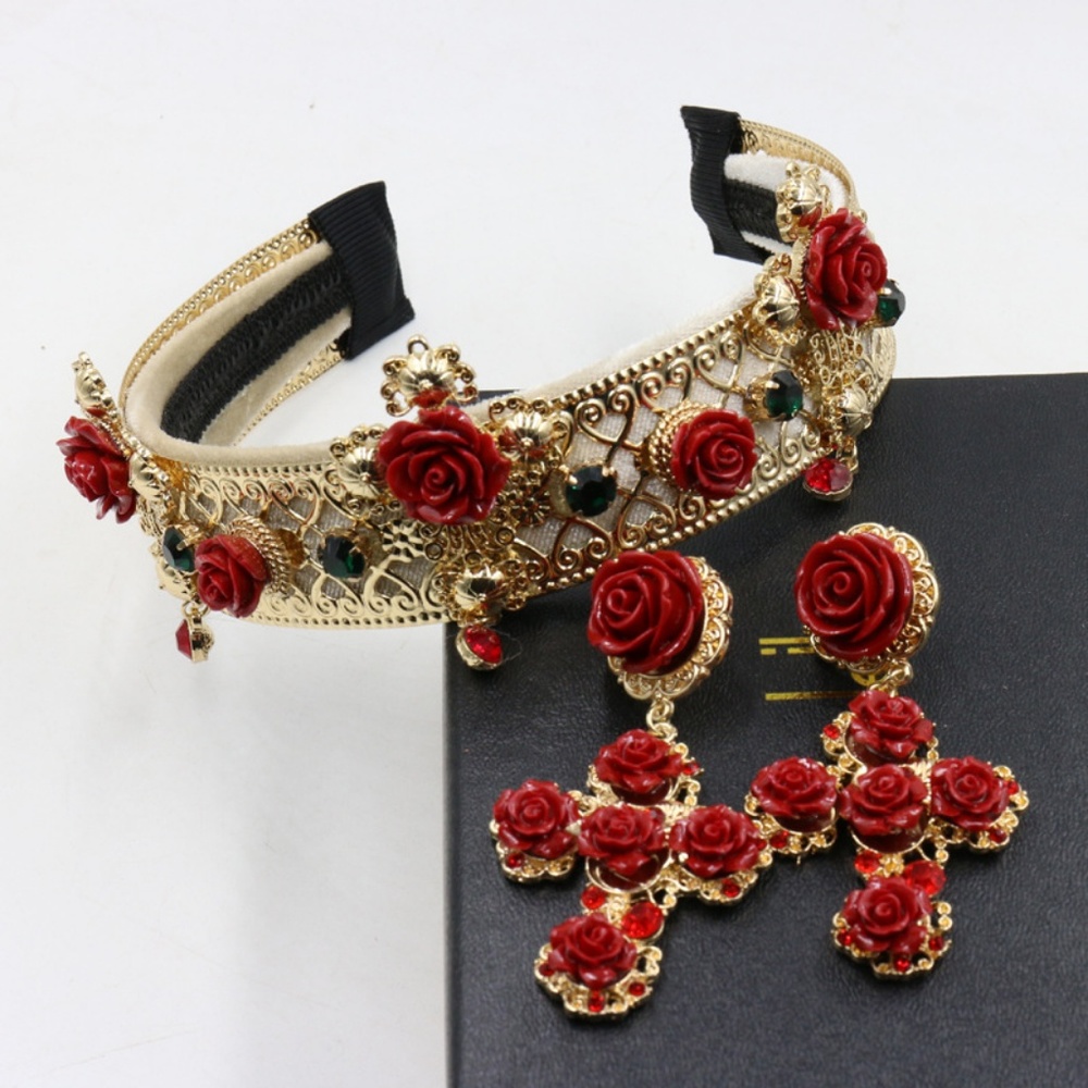 ‼️CLEARANCE ‼️Luxury Baroque Hairband + Earrings